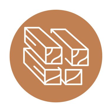 Termal olarak modifiye edilmiş ahşap tahta çizgi simgesi. Web sayfası, mobil uygulama, düğme, logo için imzala.