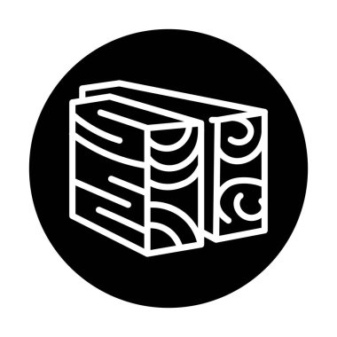 Glulam ahşap çizgi simgesi. Web sayfası, mobil uygulama, düğme, logo için imzala.