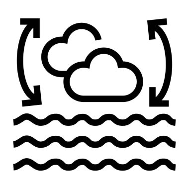 Su döngüsü siyah simgesi. İzole edilmiş vektör düğmesi.