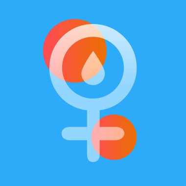 Kadın sembolü Venüs cam morfizm çizimi. Şeffaflık bulanık elementler. Ui katmanlı tasarım. 