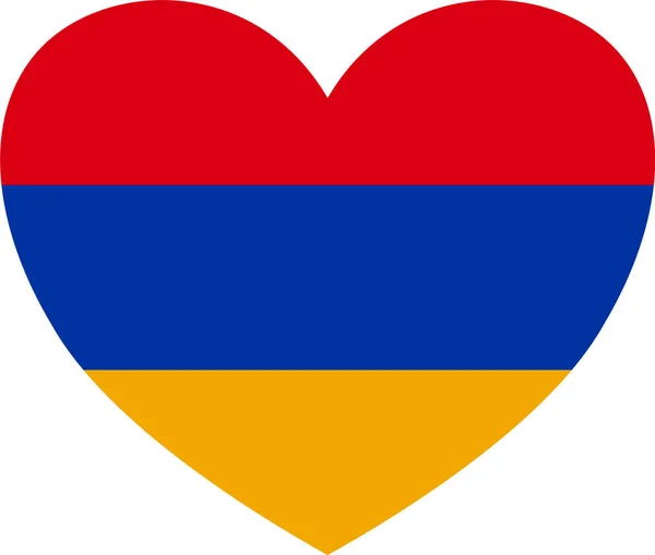 Armenië Vlag Hartvorm Geïsoleerd Transparante Achtergrond — Stockvector