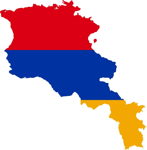 透明背景下地图上的亚美尼亚国旗 — 图库矢量图片