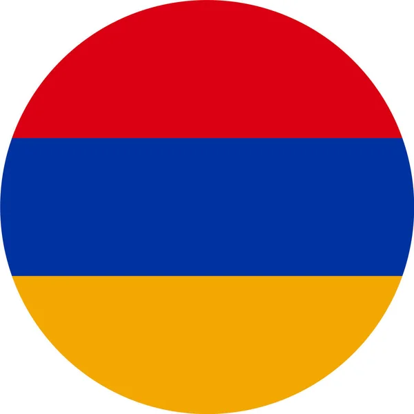Flaga Armenii Kształcie Okręgu Odizolowana Przejrzystym Tle — Wektor stockowy