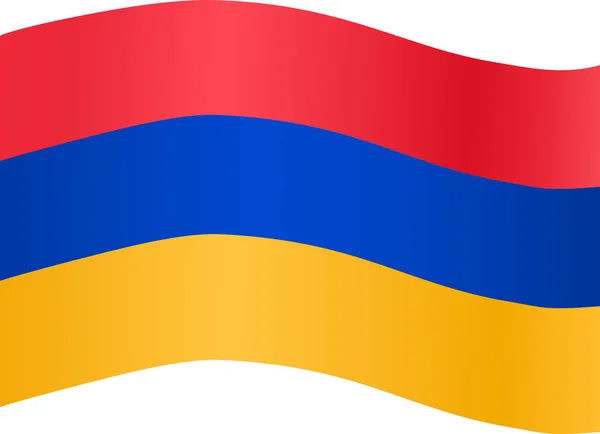 Armenien Flagge Weht Auf Weißem Hintergrund — Stockvektor