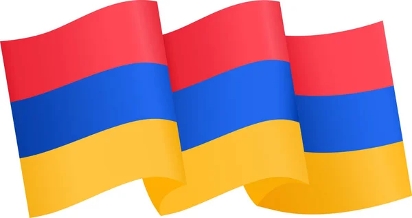 Armenië Vlag Wapperend Witte Achtergrond — Stockvector