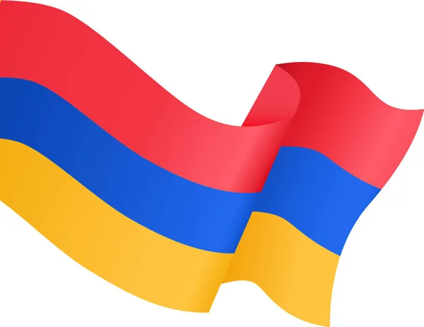 Armenië Vlag Wapperend Witte Achtergrond — Stockvector