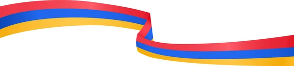 アルメニア国旗が白地を飛んでいる — ストックベクタ
