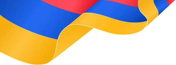 在白色背景上悬挂亚美尼亚国旗 — 图库矢量图片