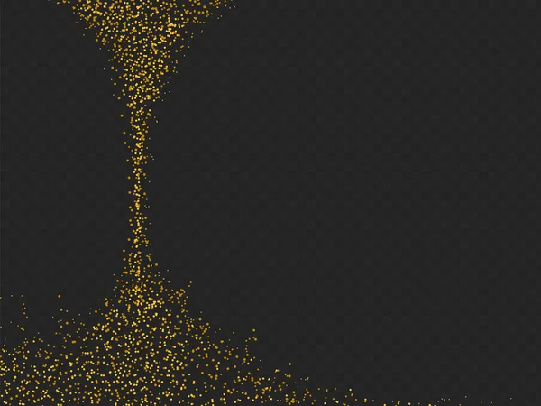 Zlaté Třpytivé Částice Izolují Png Nebo Průsvitném Pozadí Jiskřícím Sněhem — Stockový vektor