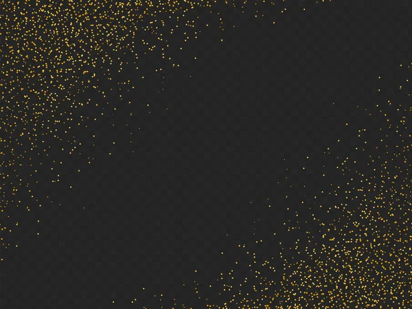 Zlaté Třpytivé Částice Izolují Png Nebo Průsvitném Pozadí Jiskřícím Sněhem — Stockový vektor