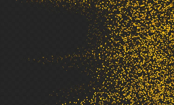 Gouden Glitter Deeltjes Isoleren Png Transparante Achtergrond Met Sprankelende Sneeuw — Stockvector