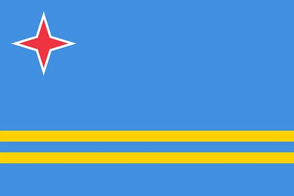 Drapeau Aruba Forme Couleur Standard — Image vectorielle