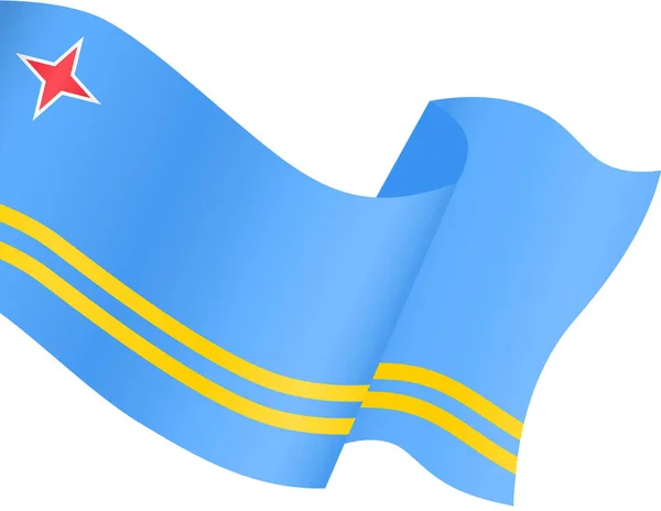 Aruba Flag Flying White Background — Stock Vector