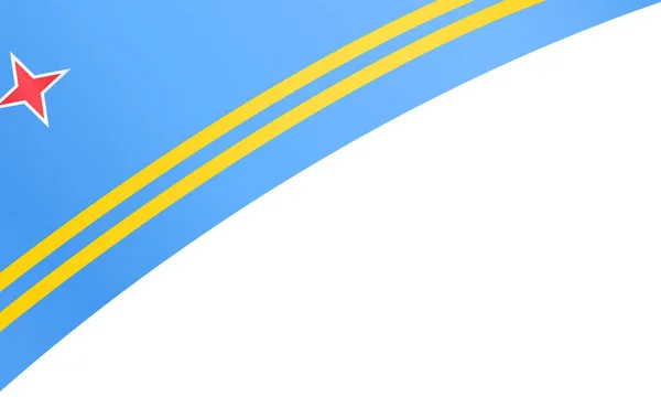 Flagge Von Aruba Weht Auf Weißem Hintergrund — Stockvektor