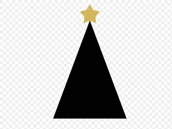 Pincel Desenhado Mão Traço Árvore Natal Com Estrela Isolada Png —  Vetores de Stock