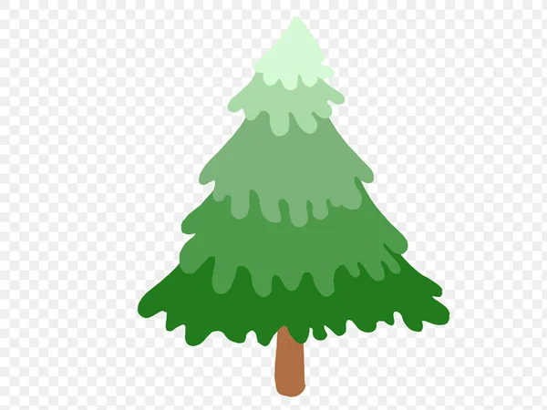Ručně Kreslené Tahy Štětcem Vánoční Stromeček Hvězdou Izolované Png Nebo — Stockový vektor
