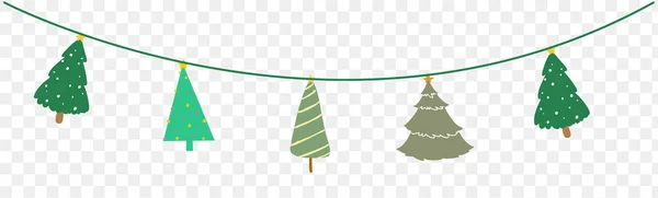 Asılı elle çizilen fırça darbesi Noel ağacını asarken yıldızlı png veya şeffaf arkaplanda izole edilmiş. Yeni yıl, doğum günleri ve lüks kartlar için grafiksel kaynaklar. Vektör illüstrasyonu 