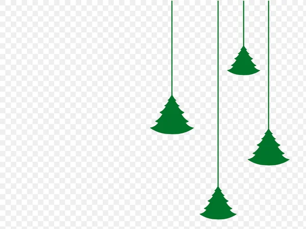 Handgetekende Penseelstreek Opknoping Kerstboom Met Ster Geïsoleerd Png Transparante Achtergrond — Stockvector