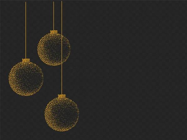 Arany Csillogó Részecskék Karácsonyi Labdák Lógott Felül Elszigetelt Png Vagy — Stock Vector