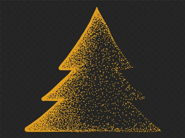 Partículas Brilho Dourado Árvore Natal Com Estrela Isolada Png Fundo —  Vetores de Stock