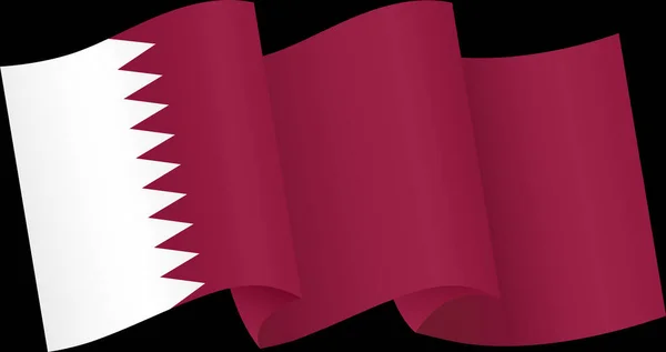 Qatar Flag Flying White Background — Stock Vector