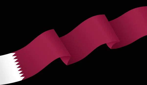 Qatar Flagga Som Flyger Vit Bakgrund — Stock vektor