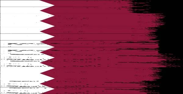 Katar Flagge Mit Pinselfarbe Auf Weißem Hintergrund — Stockvektor