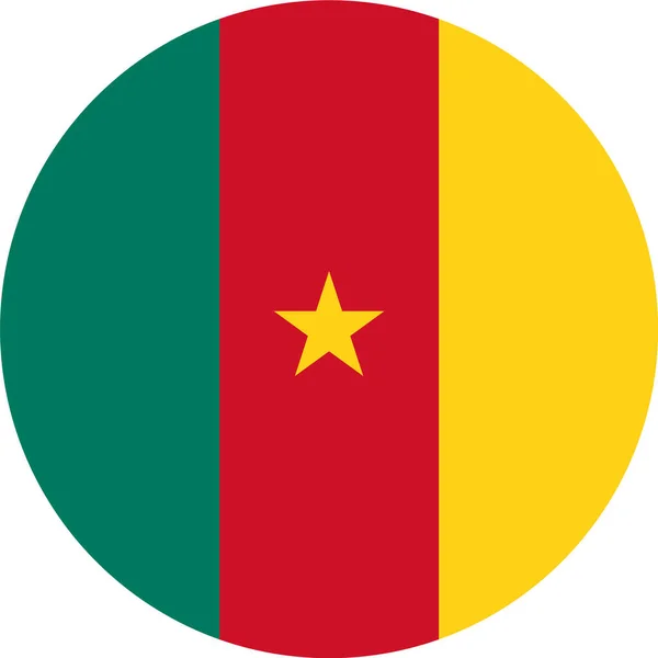 Флаг Камеруна Форме Круга Изолирован Прозрачном Фоне — стоковый вектор