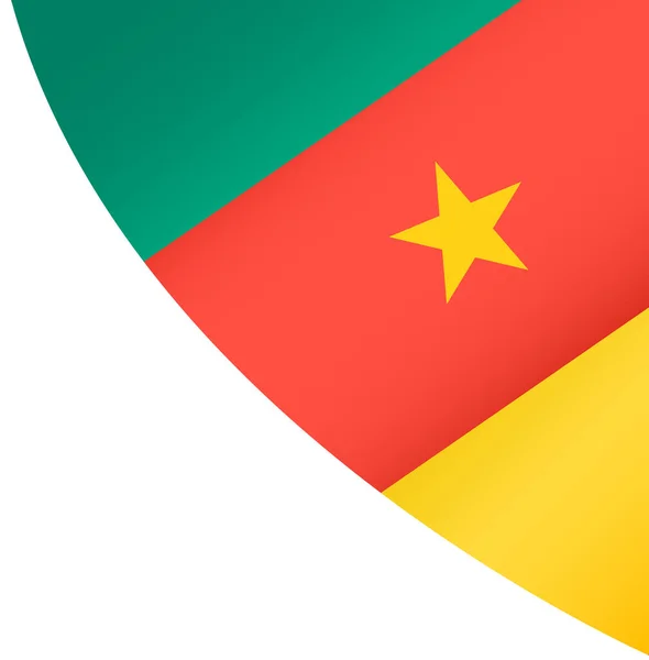 Bandera Camerún Ondeando Sobre Fondo Blanco — Vector de stock