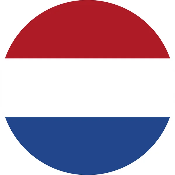 透明な背景に孤立した円状のオランダ国旗 — ストックベクタ
