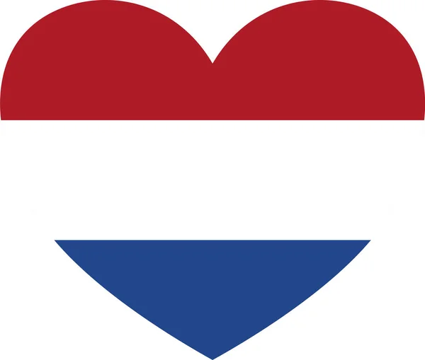 Nizozemská Vlajka Tvaru Srdce Izolovaná Průhledném Pozadí — Stockový vektor