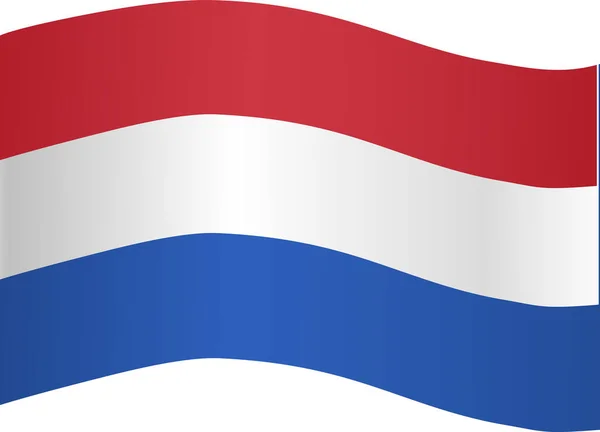 Beyaz Arka Planda Dalgalanan Hollanda Bayrağı — Stok Vektör