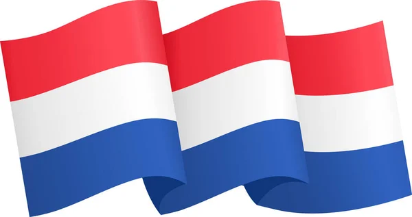 白色背景的荷兰国旗 — 图库矢量图片