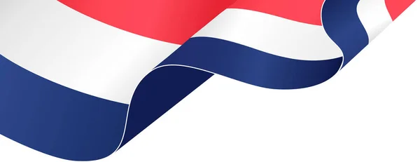 Nizozemská Vlajka Vlající Bílém Pozadí — Stockový vektor