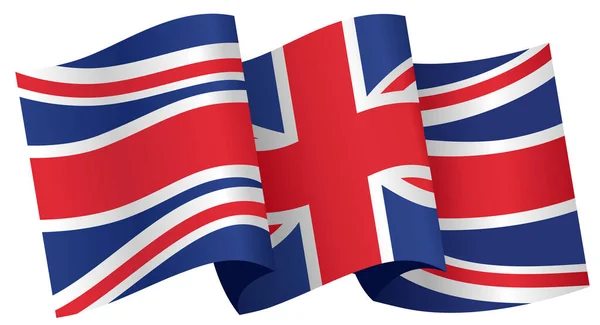 Zwaaien Vlag Van Het Verenigd Koninkrijk Geïsoleerd Png Transparante Achtergrond — Stockfoto
