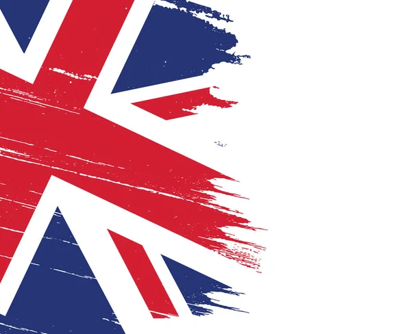 Bandeira Reino Unido Com Pintura Escova Texturizada Isolada Png Fundo — Fotografia de Stock