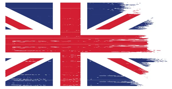 Britse Vlag Met Penseel Verf Getextureerd Geïsoleerd Png Transparante Achtergrond — Stockfoto