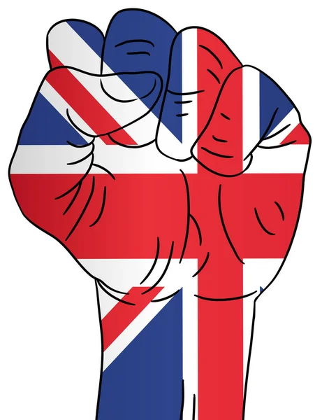 Britische Flagge Farbige Hand Isoliert Auf Png Oder Transparentem Hintergrund — Stockfoto