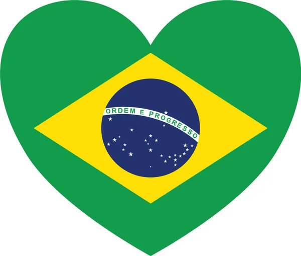 Bandeira Brasil Forma Coração Isolada Fundo Transparente —  Vetores de Stock