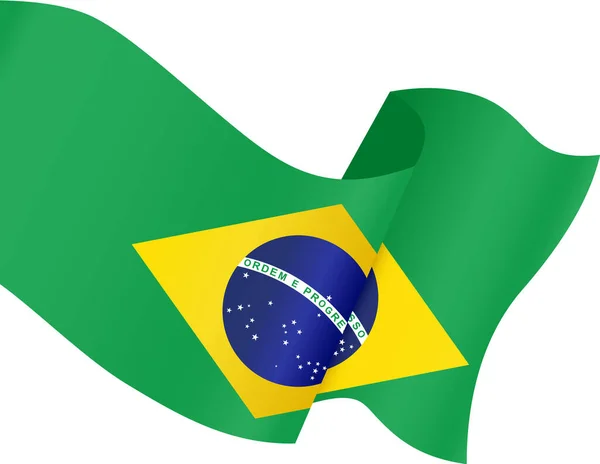 Zwaaien Vlag Van Brazilië Geïsoleerd Png Transparante Achtergrond Symbool Van — Stockvector