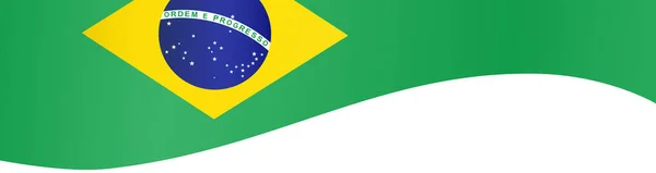在透明或透明的背景下孤立的巴西飘扬的国旗 巴西的象征 促销模板 矢量插图赢得冠军国家 — 图库矢量图片