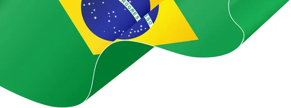 Bandeira Acenando Brasil Isolado Png Fundo Transparente Símbolo Brasil Modelo — Vetor de Stock