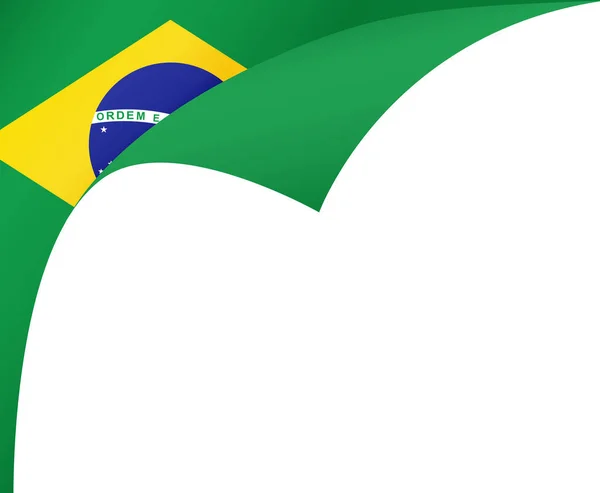 Waving Zászló Brazília Elszigetelt Png Vagy Átlátszó Háttér Brazília Szimbóluma — Stock Vector