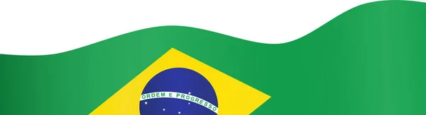 Fahnenschwenken Von Brasilien Isoliert Auf Png Oder Transparentem Hintergrund Symbol — Stockvektor