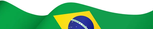 Sventolando Bandiera Del Brasile Isolato Sfondo Png Trasparente Simbolo Del — Vettoriale Stock