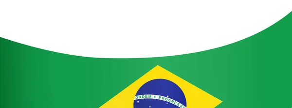 Waving Zászló Brazília Elszigetelt Png Vagy Átlátszó Háttér Brazília Szimbóluma — Stock Vector