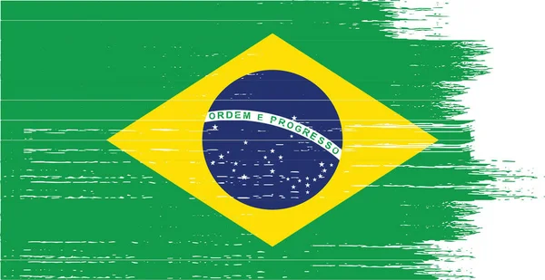 Bandera Brasil Con Pintura Pincel Texturizada Aislada Sobre Fondo Png — Archivo Imágenes Vectoriales