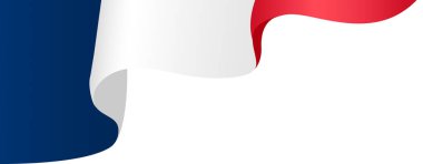 Beyaz arka planda dalgalanan Fransa bayrağı