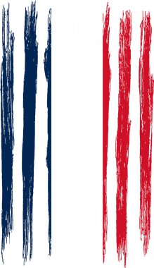 Png veya şeffaf arkaplanda izole edilmiş fırça boyalı Fransa bayrağı, sembol Brezilya, afiş, reklam, promosyon, tasarım, vektör, üst düzey spor ülkesi, vektör ilüstrasyonu