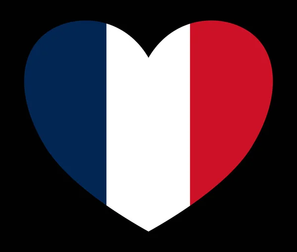 Флаг Франции Форме Сердца Изолирован Прозрачном Фоне — стоковый вектор